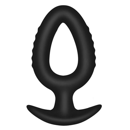 TARISS'S hollow -type anal plug anal extension with uneven anchor type pedestal silicon black