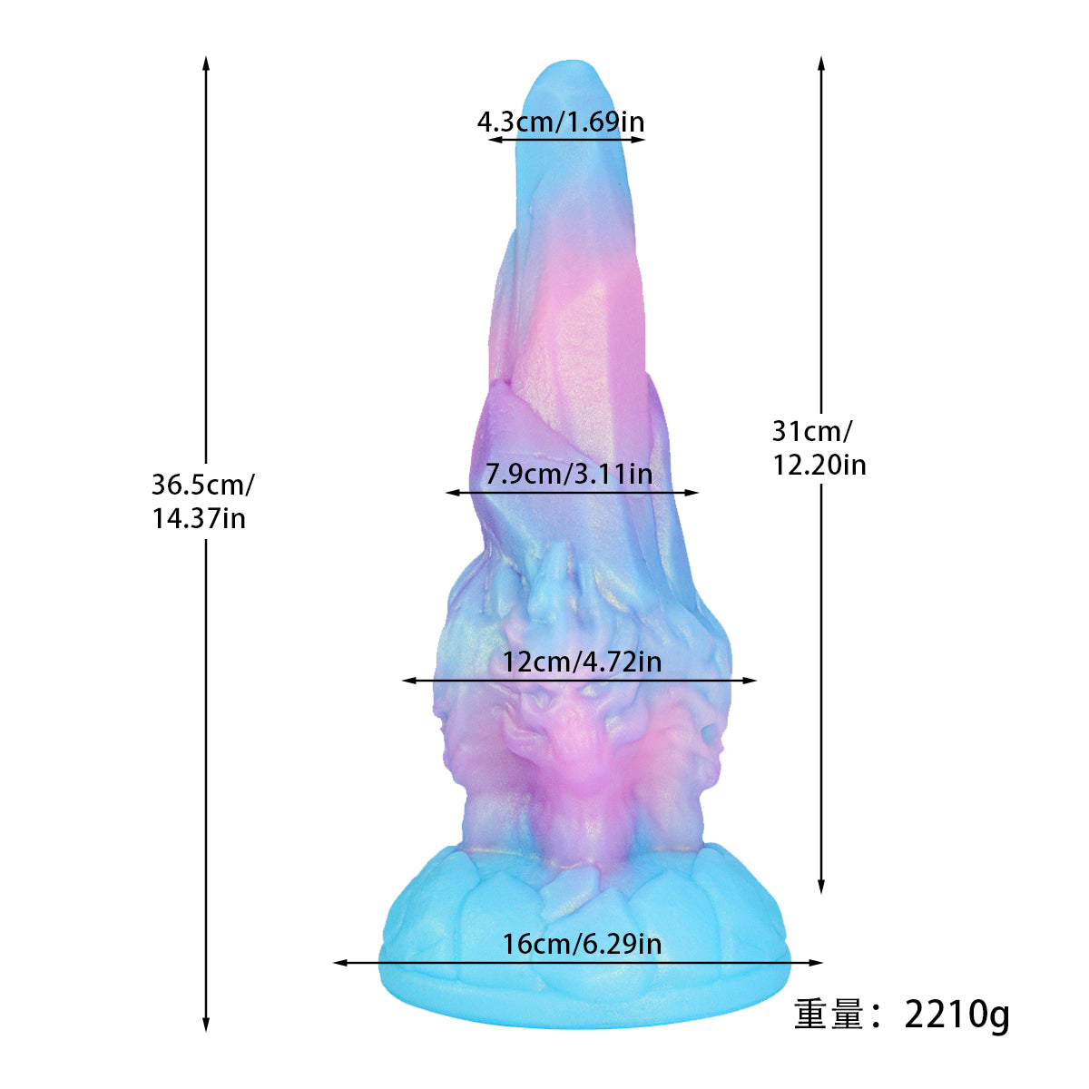 MinYn アナルプラグ アナル開発 石の山 鬼サイズ 凹凸あり 液体シリコン 吸盤付き 混色 二つのサイズ