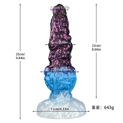 MAPARON アナルプラグ アナル開発 ルシファー 凹凸あり 吸盤付き 液体シリコン 混色 - TaRiss`s