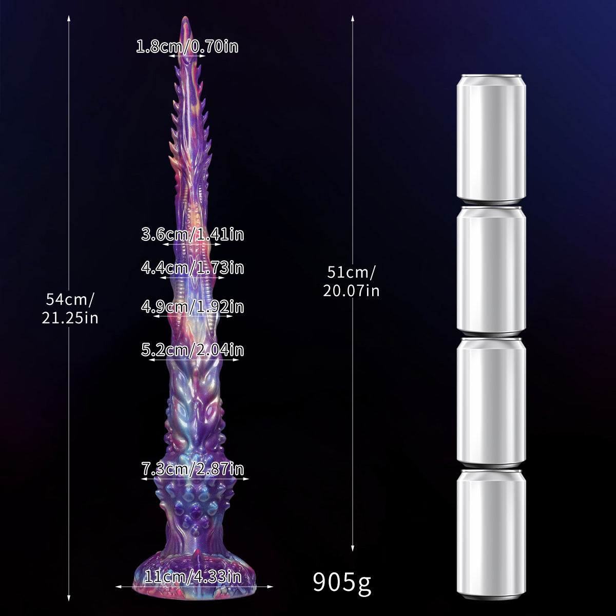 MAPARON 超長いアナルプラグ アナル開発 凹凸あり 吸盤付き 液体シリコン 7.3x51cm - TaRiss's