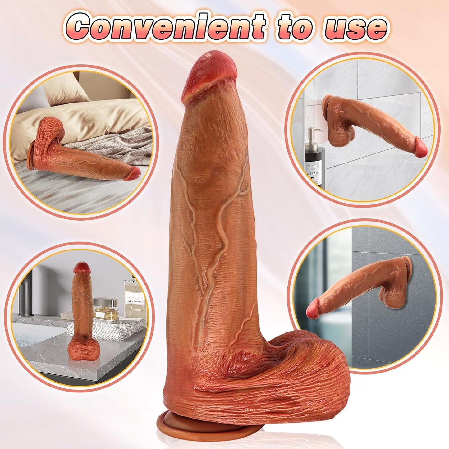 塔里斯（Tariss）的硅胶现实假阳具软肛门插头肛门扩张性玩具男性女性夫妇棕色12.59英寸