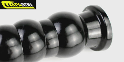 MAPARON Pill Bug Anal Beads 7 Connected Beads Anal Plug with Concave and Convex Suction Cup Black 8.8cmx25.5cm