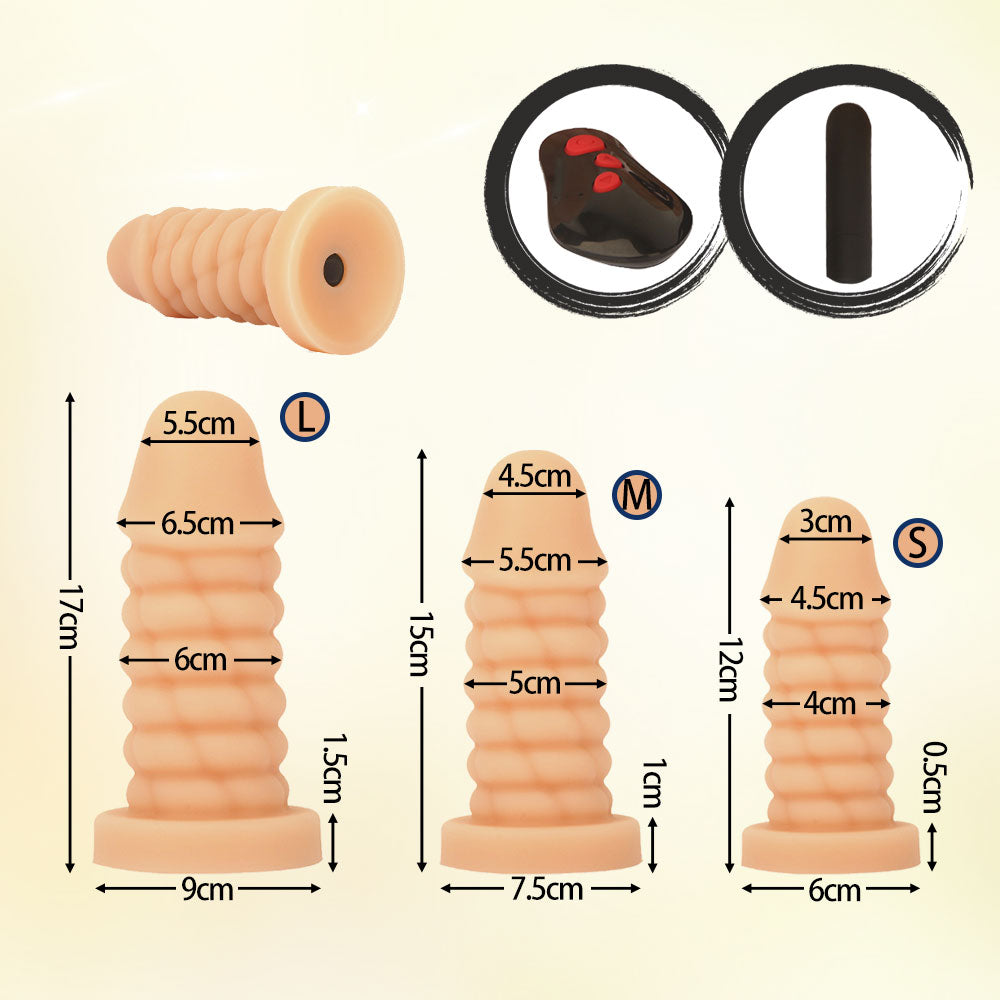 TaRiss's Dildo with Vibrator Vibrator with 10 Vibration Modes Plug with Suction Cup Design Beige - TaRiss`s