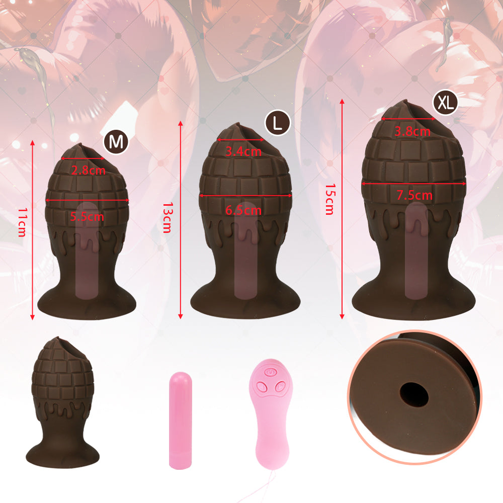 TaRiss's Chocolate anal plug with vibrating eggs - TaRiss`s